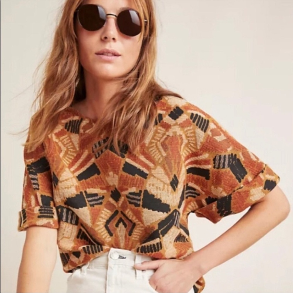 Anthropologie Dolan Seraphina Tapestry Knit Top
